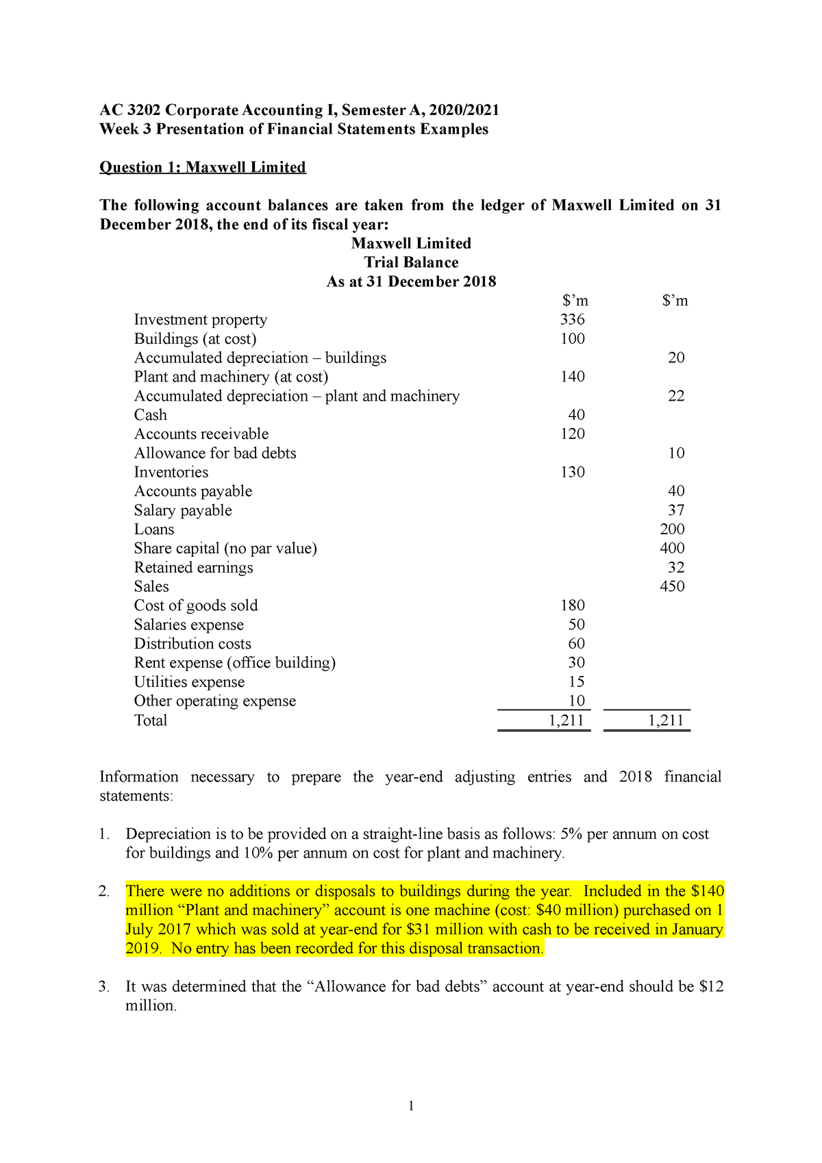 Wk3 FSP Examples - Exercise - AC 3202 Corporate Accounting I, Semester ...