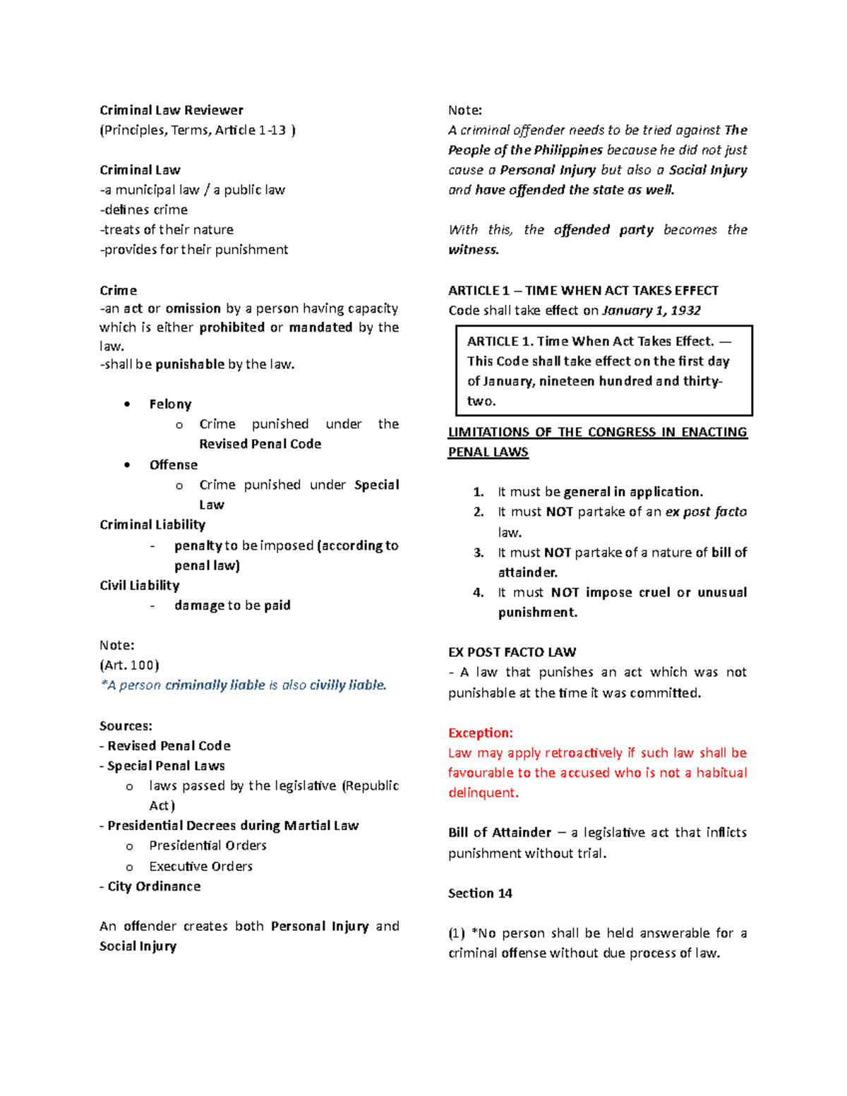 Criminal Law Reviewer - Articles 1-10 - Criminal Law Reviewer ...