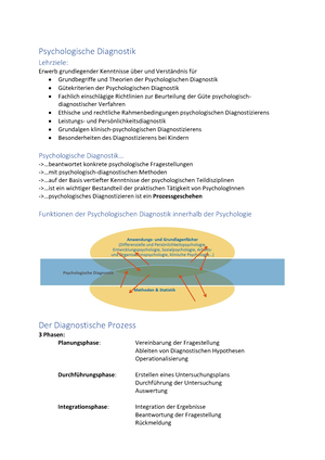 Diagnostik VO: alle Foliensätze zusammengefasst - DIAGNOSTIK Bei einem  psychologischen Test (a) - Studocu