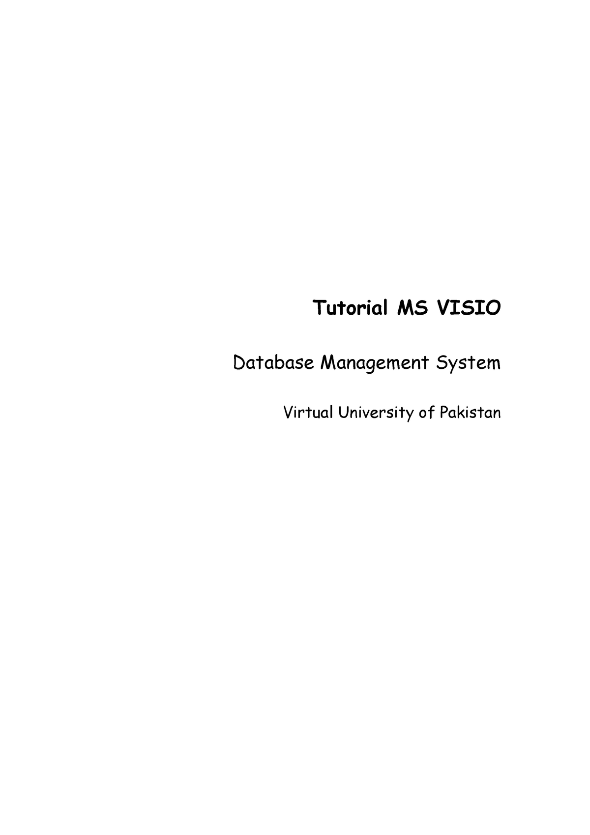 How to install and use MS Visio Tutorial MS VISIO Database Management