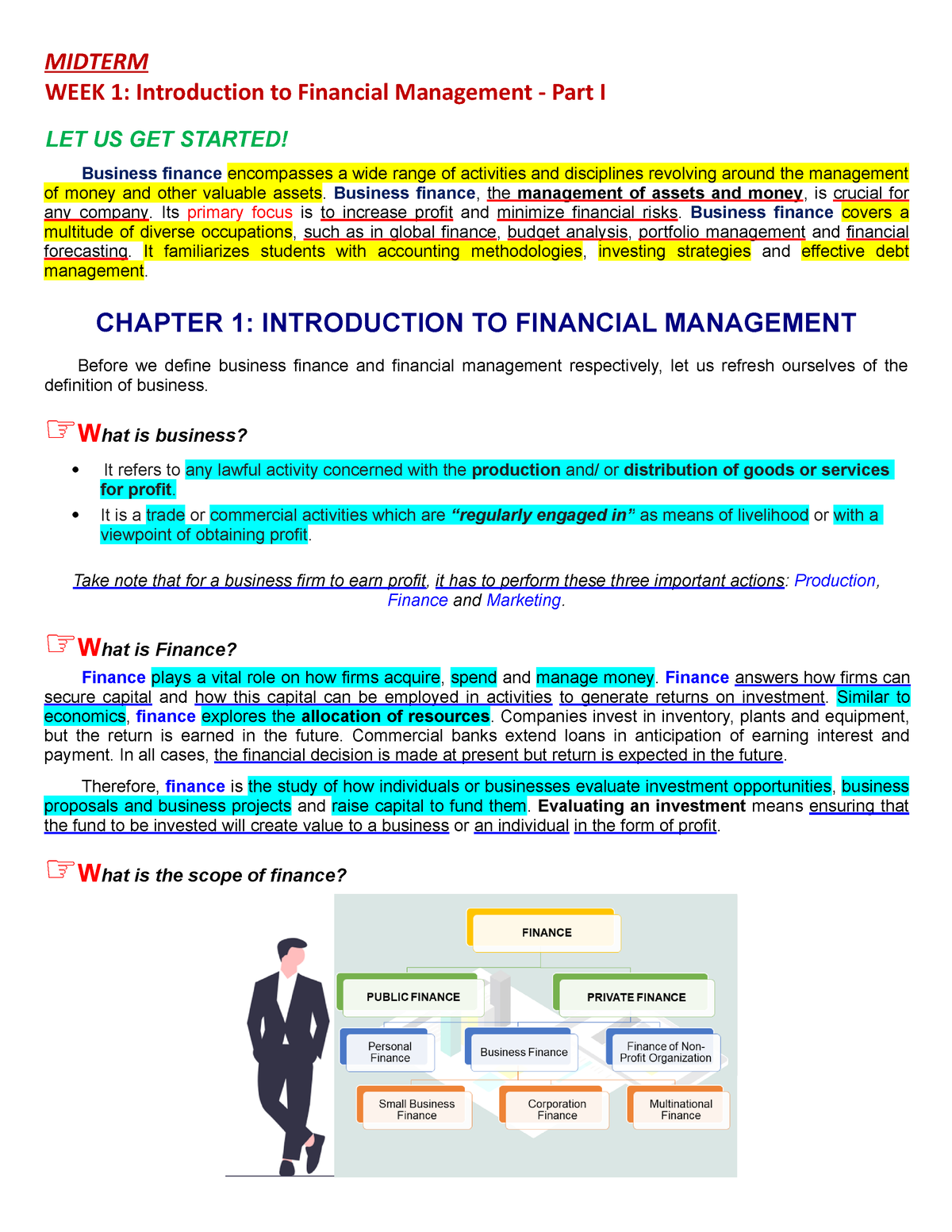 WEEK 1 - Bus Finance - Basic Business Finance - Studocu