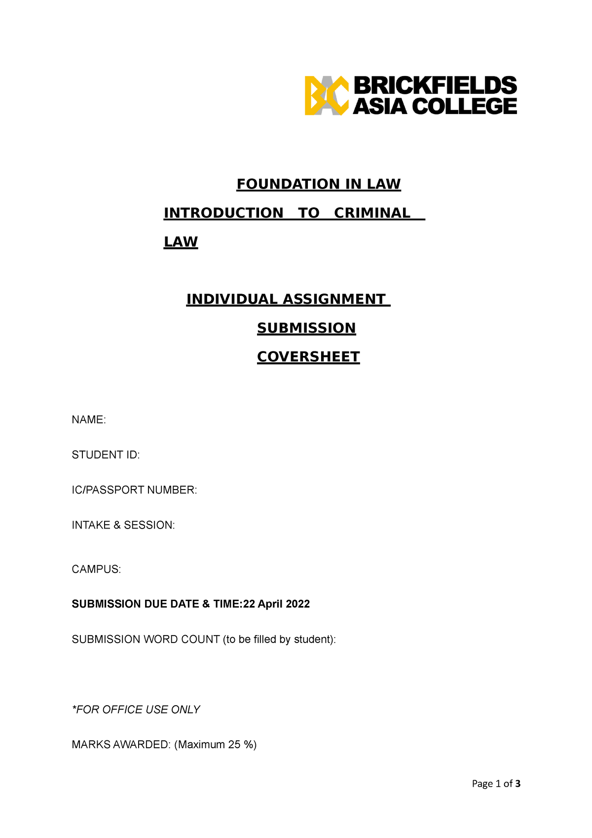 criminal law assignment pdf