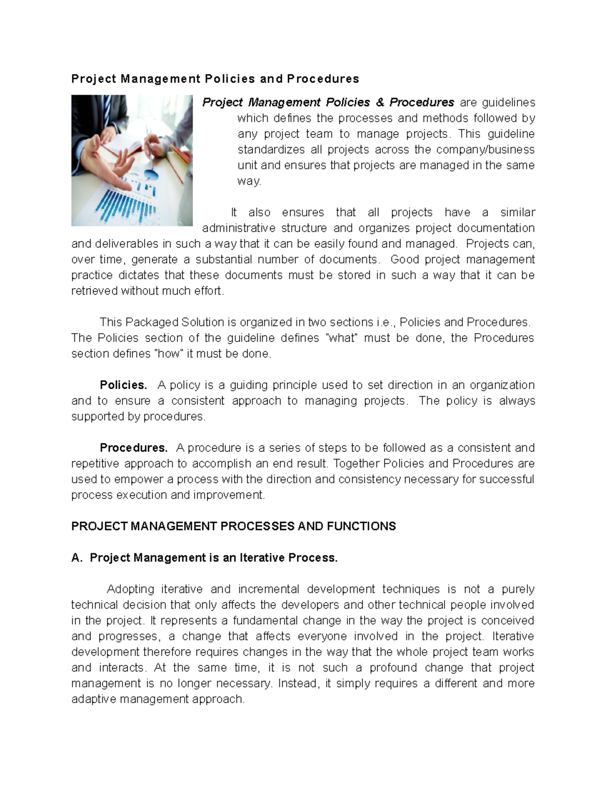 Project Management Policies and Procedures - This guideline ...