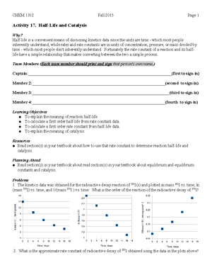 Chem1312 Half Life And Catalysts Studocu