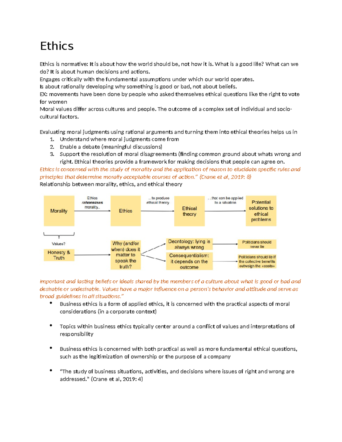 Ethics - Basic - Wintersemester - Ethics Ethics is normative: It is ...