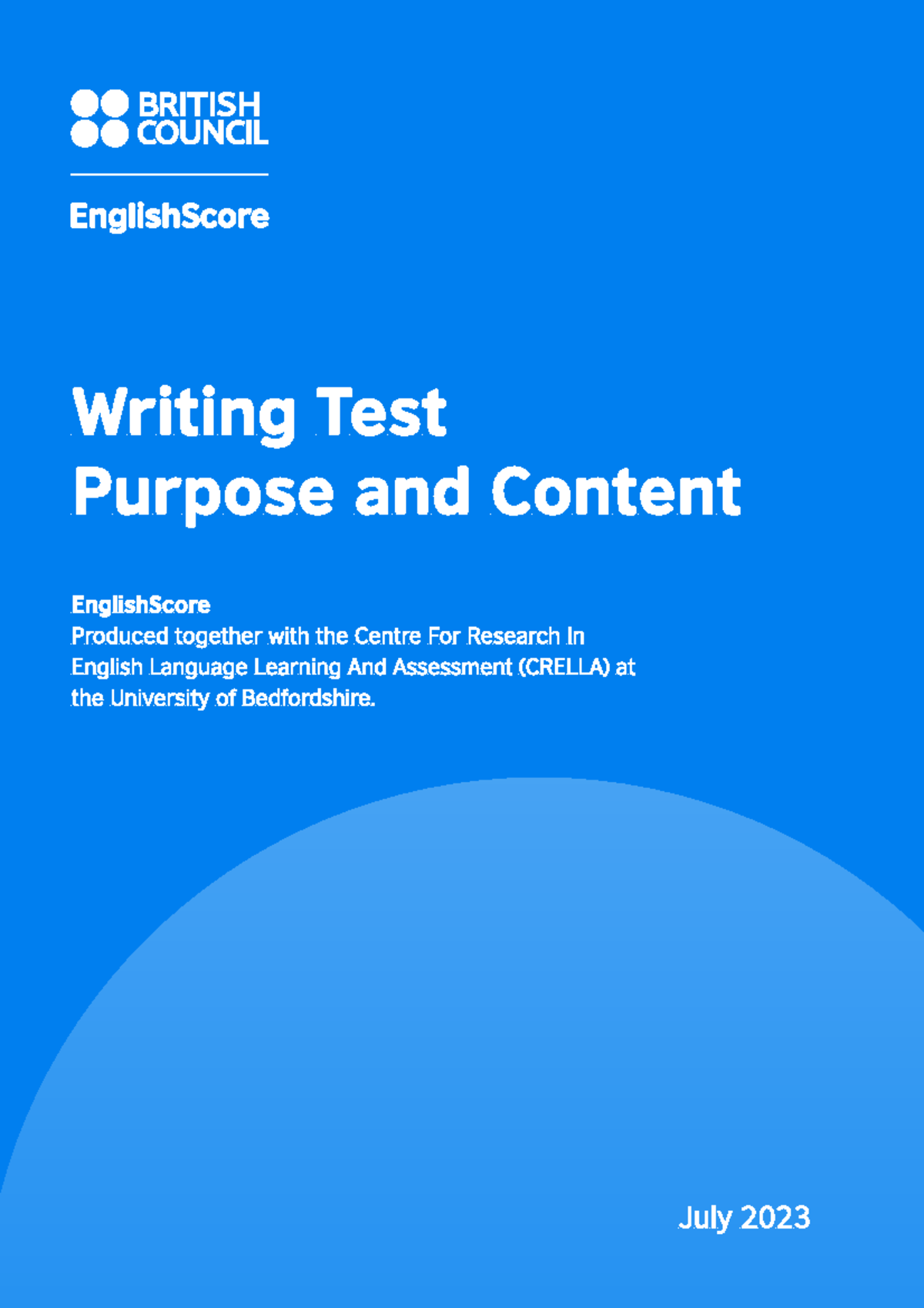 Validity Report - Writing - Writing Test Purpose and Content July 2023 ...