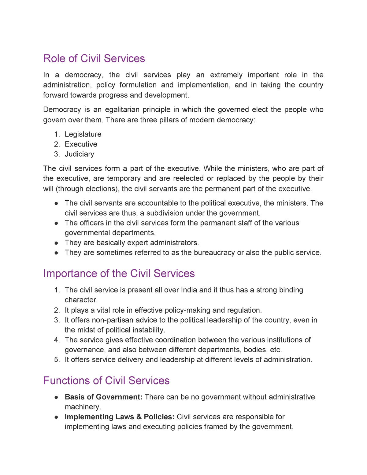 essay on civil services in india
