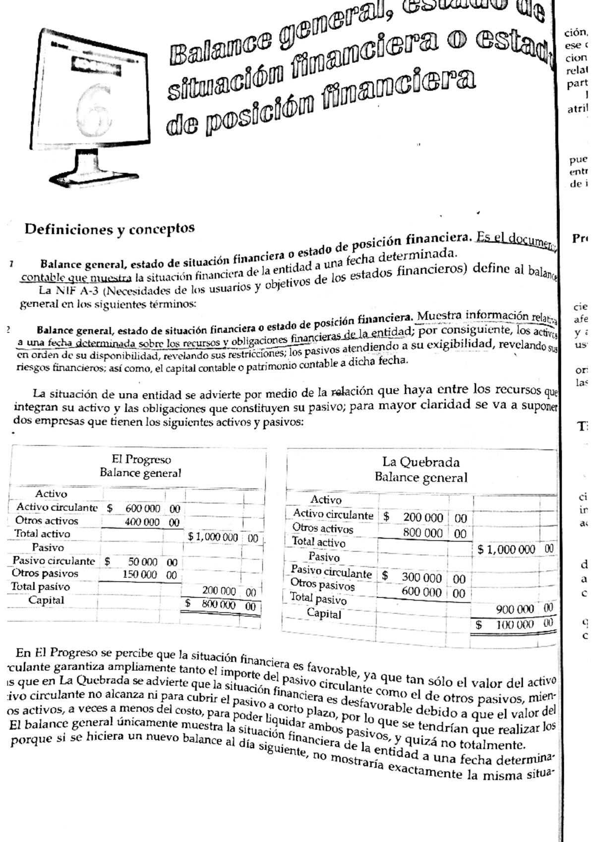 Balance General o estados de situación financiero - Contabilidad - Studocu