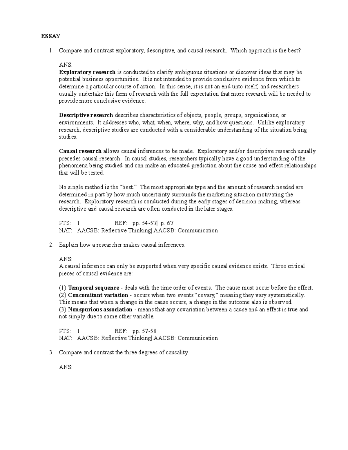 Chapter 4—The Business Research Process-Essay - ESSAY Compare and ...