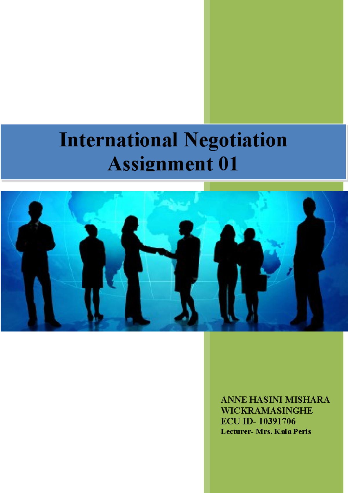 international business negotiation assignment