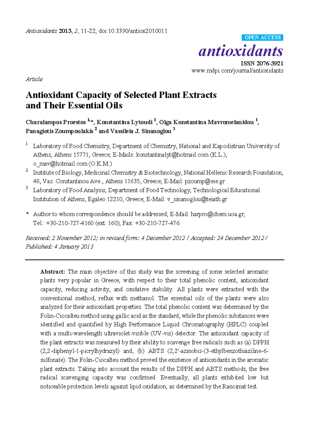 Antioxidants 02 00011 v2 Antioxidants 2013 , 2 , 1122; doi10/antiox