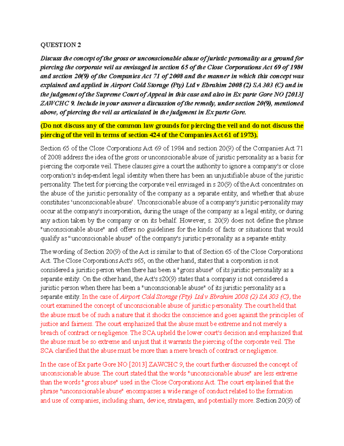 7 and 12, updated 2 - helpful - QUESTION 2 Discuss the concept of the ...