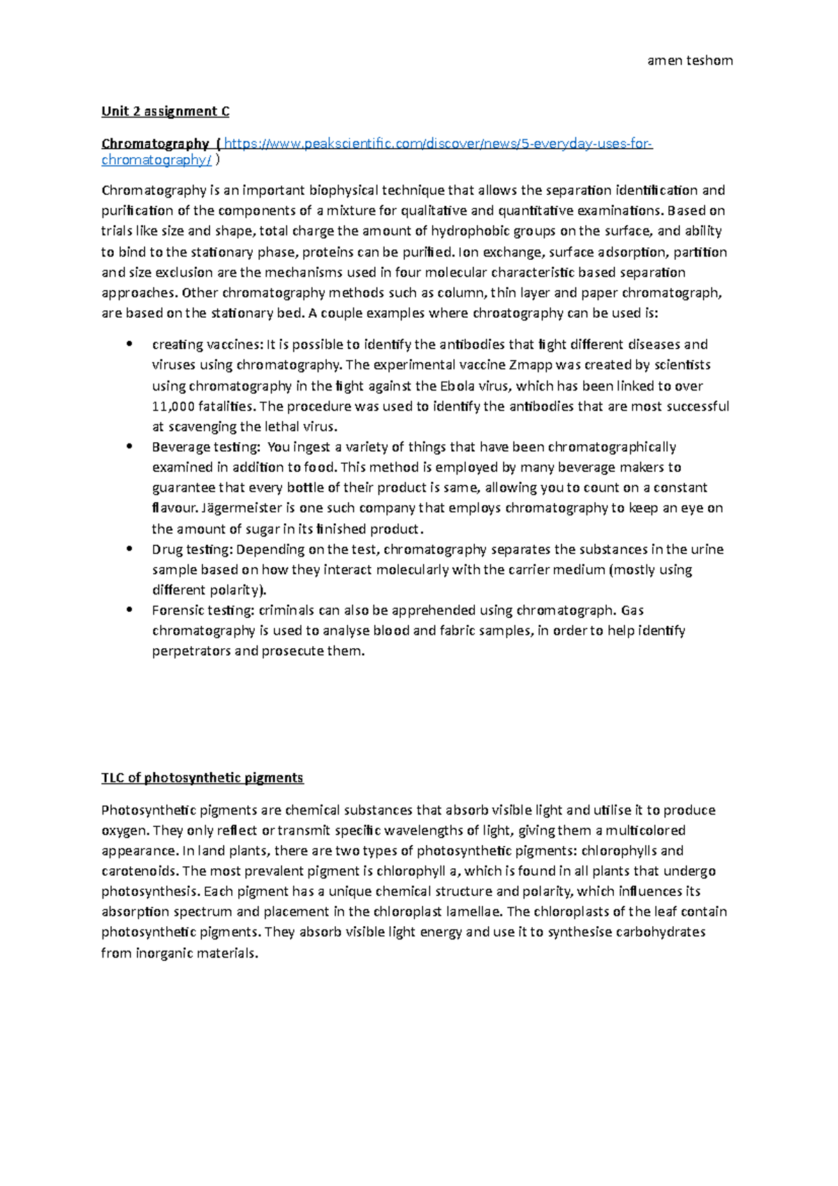 Unit 2 assignment C - applied science - Unit 2 assignment C ...