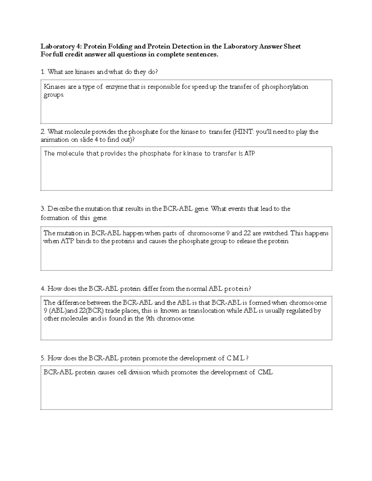 Lab 4 Answer Sheet Protein Folding and Protein Detection in the Laboratory - Laboratory 4: Protein - Studocu lab-4-answer-sheet-protein-folding-and-protein-detection-in-the-laboratory-laboratory-4-protein-studocu