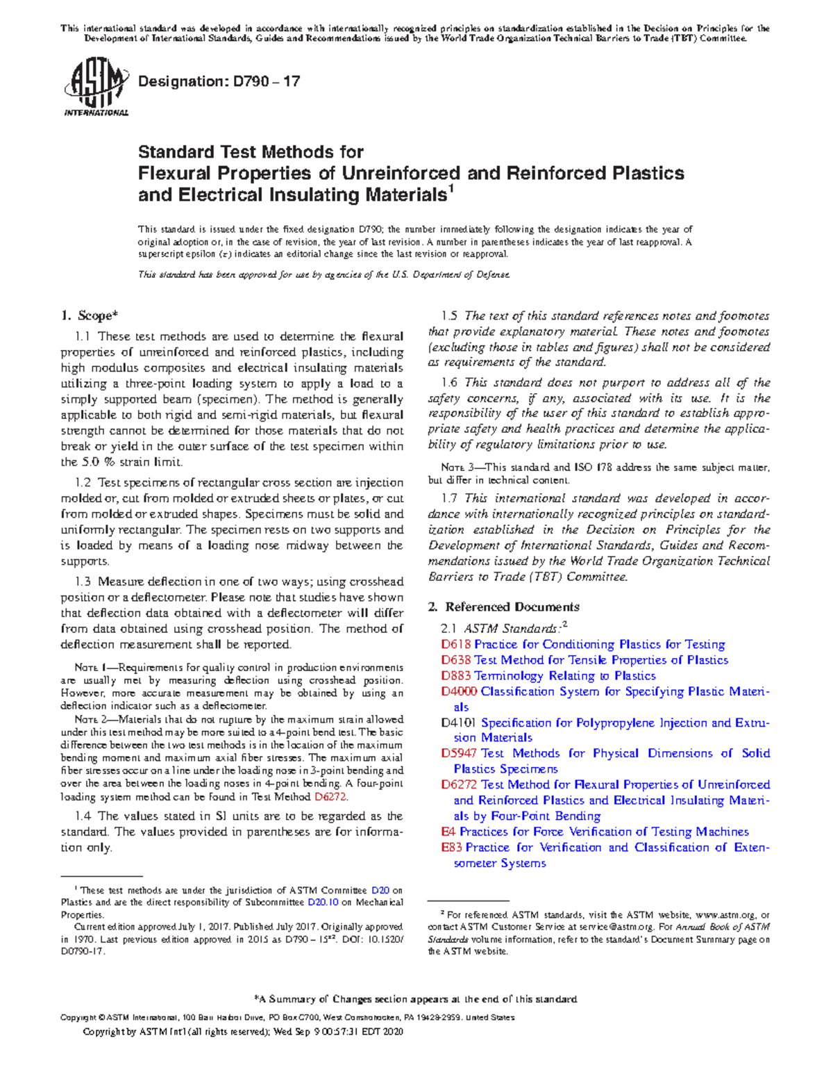 506283818 ASTM D790 17 - Designation: D790 − 17 Standard Test Methods ...