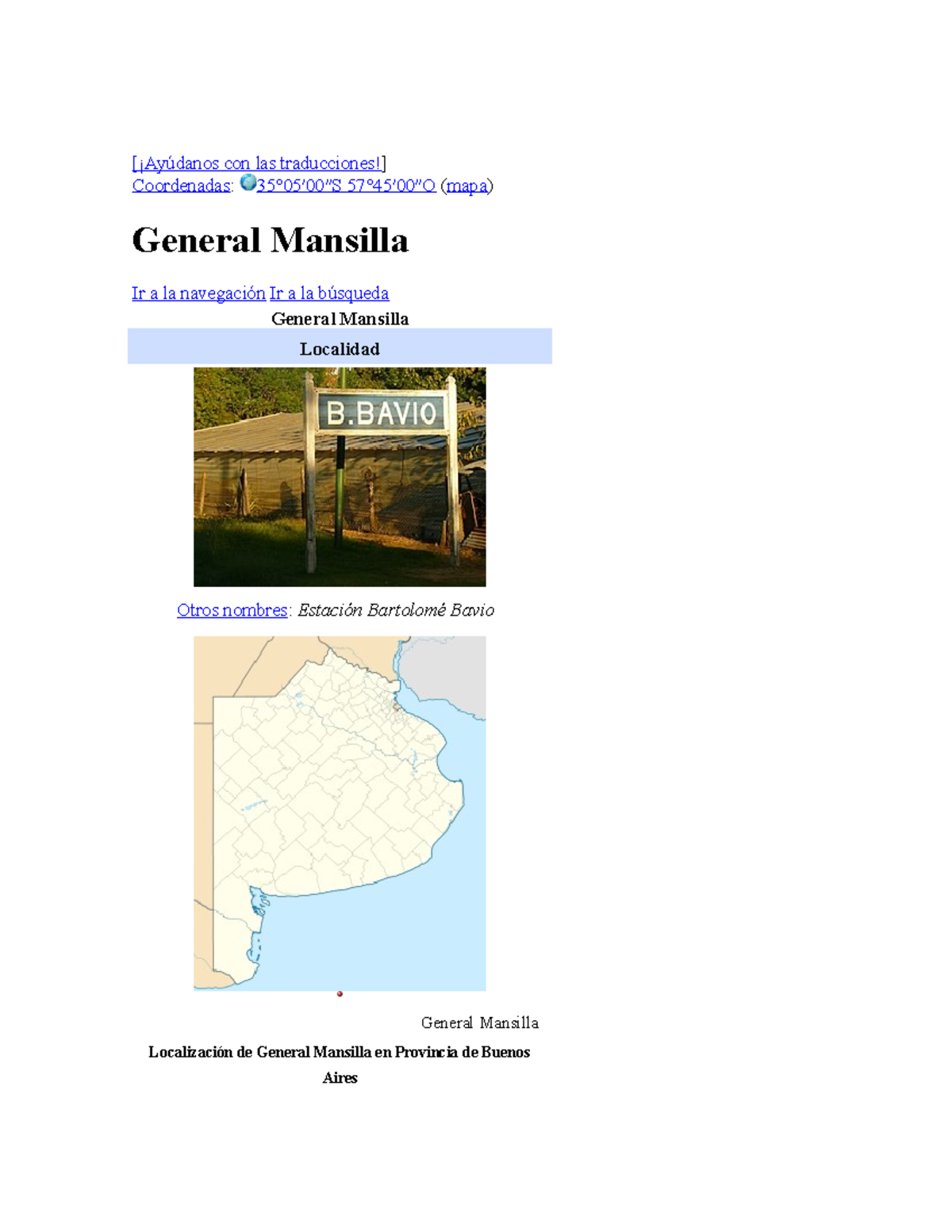 General Mansilla aleatorio [ ¡Ayúdanos con las traducciones