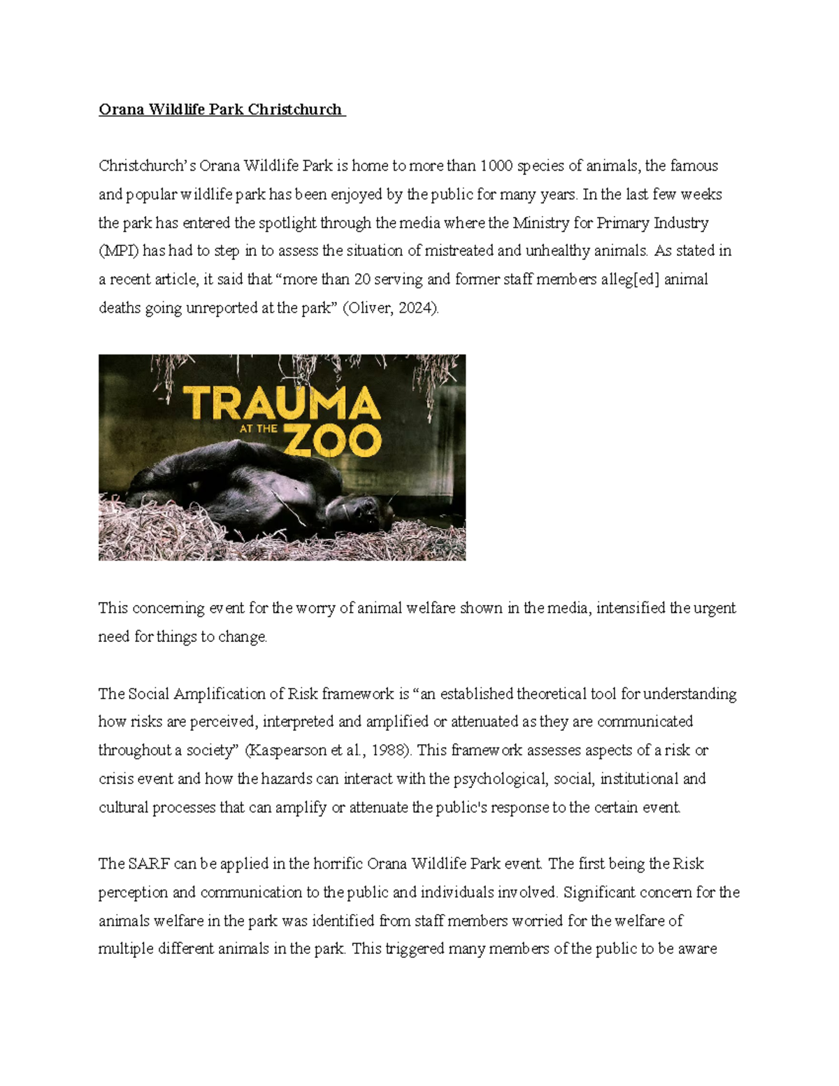 BLOG 1 Social Amplification OF RISK Framework (SARF) - Orana Wildlife ...