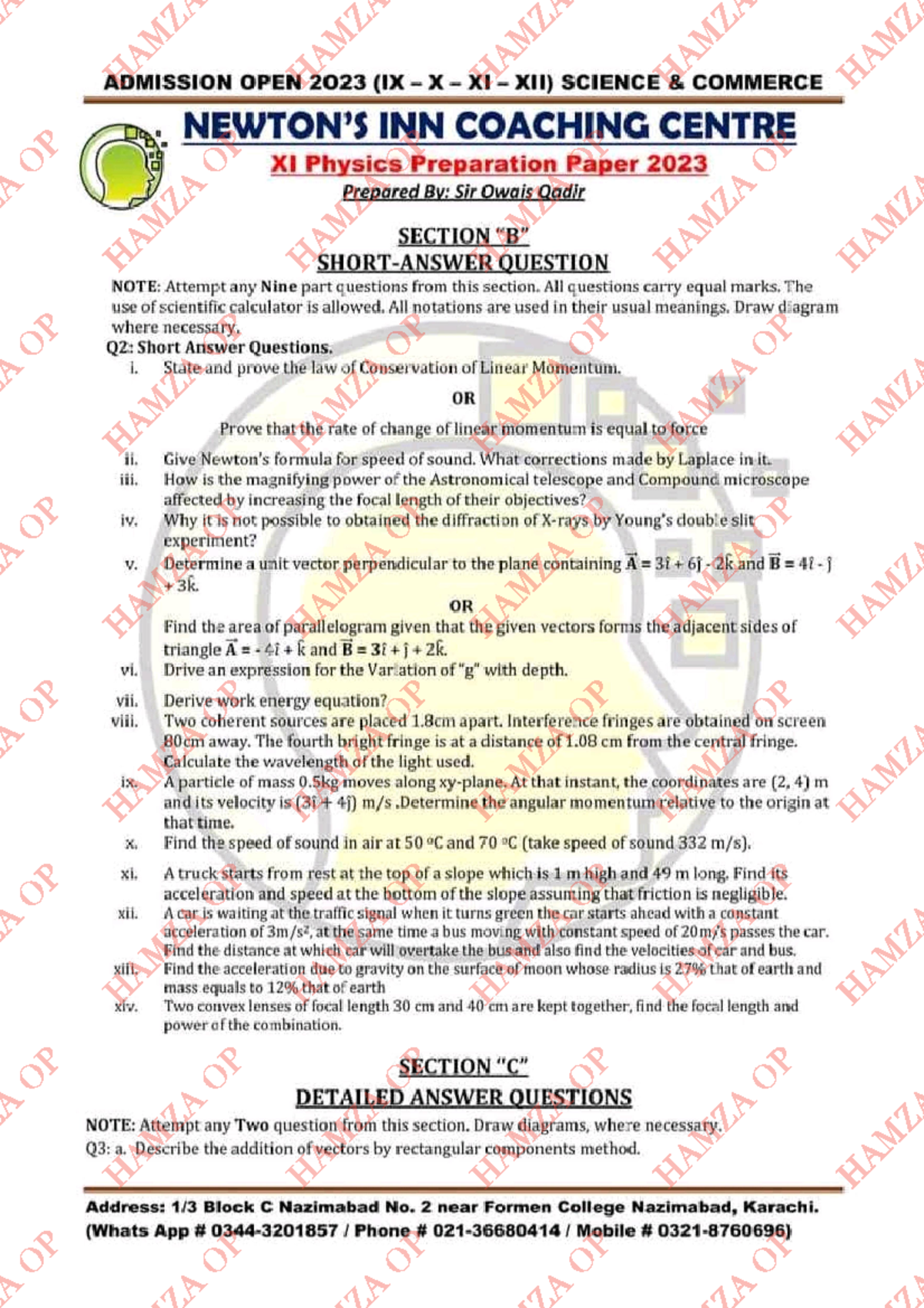 XI - Physics Newton INN Supply Target Paper - Physical rehabilitation ...
