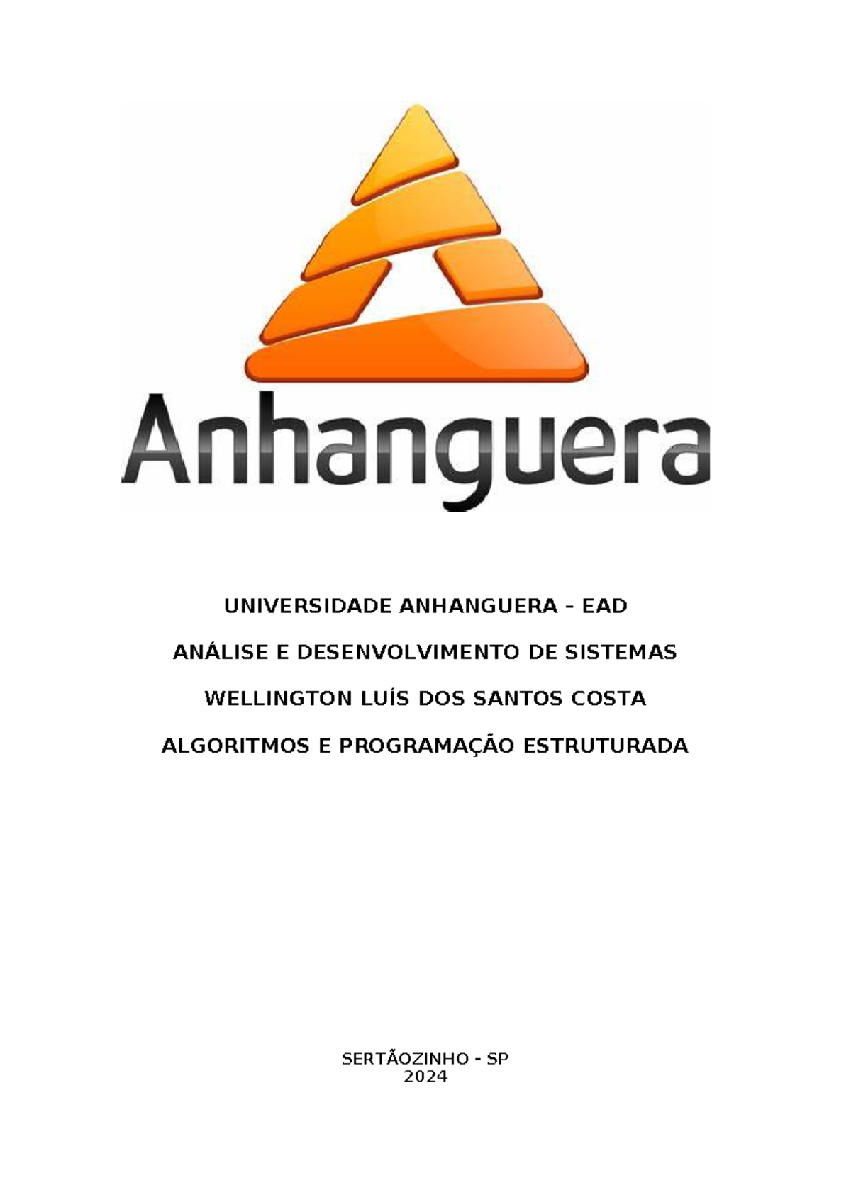 Universidade Anhanguera - UNIVERSIDADE ANHANGUERA – EAD ANÁLISE E ...