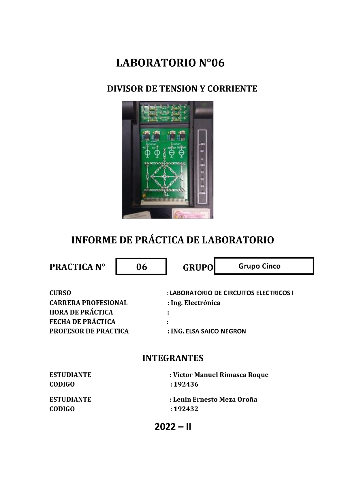 GUIA N°6 Virtual LABO DONE - LABORATORIO N∞ DIVISOR DE TENSION Y ...