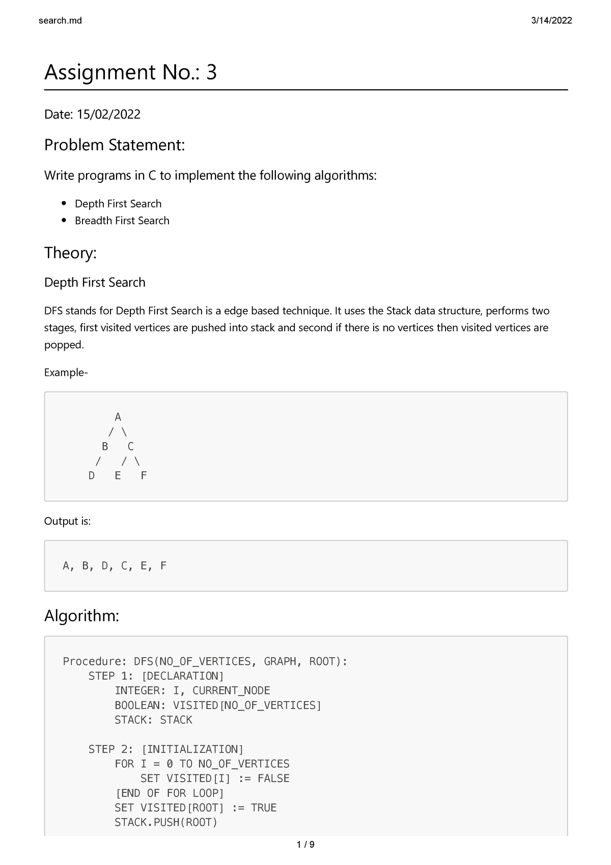 algorithm assignment statement