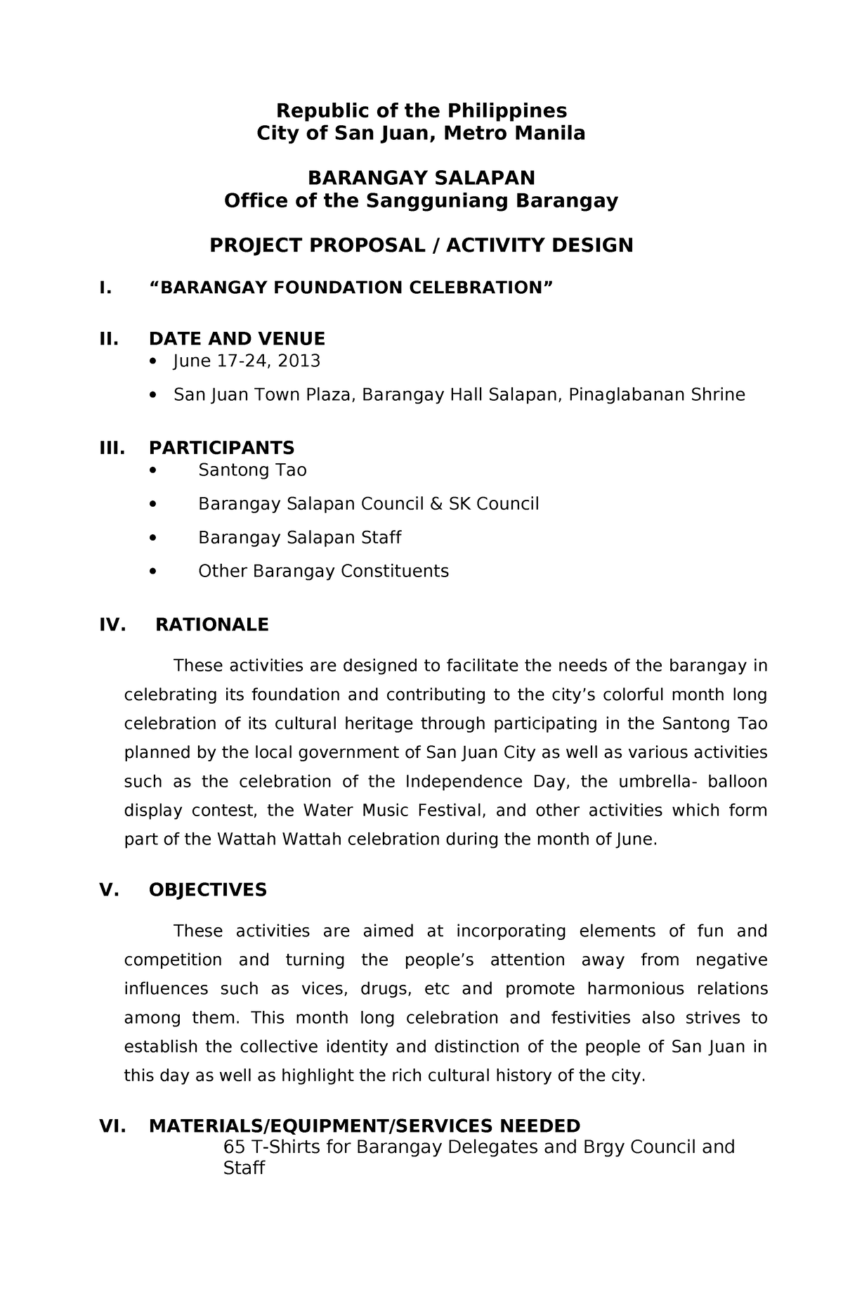 Toaz - sample materials for reference - Republic of the Philippines ...