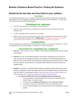 Picot Worksheet - PICOT Question Worksheet Name: Please read the assignment  guidelines and rubric. - Studocu