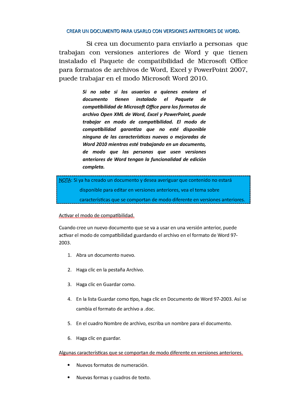 TP1-Ej1 windows - CREAR UN DOCUMENTO PARA USARLO CON VERSIONES ANTERIORES  DECREAR UN DOCUMENTO PARA - Studocu