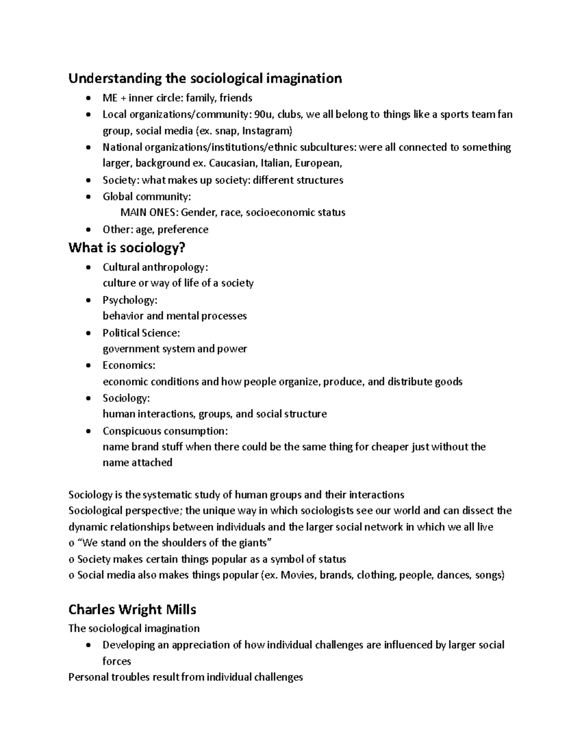 Understanding the sociological imagination snap, Instagram) National