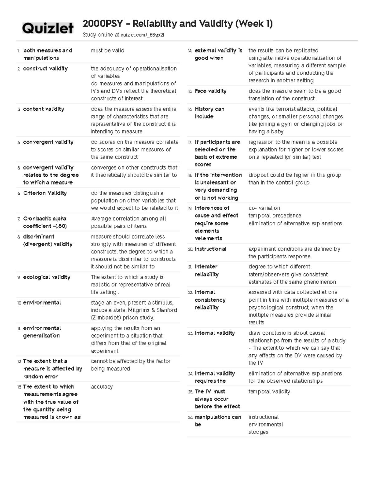 2000 PSY Quizlet Questions with Answers both measures and