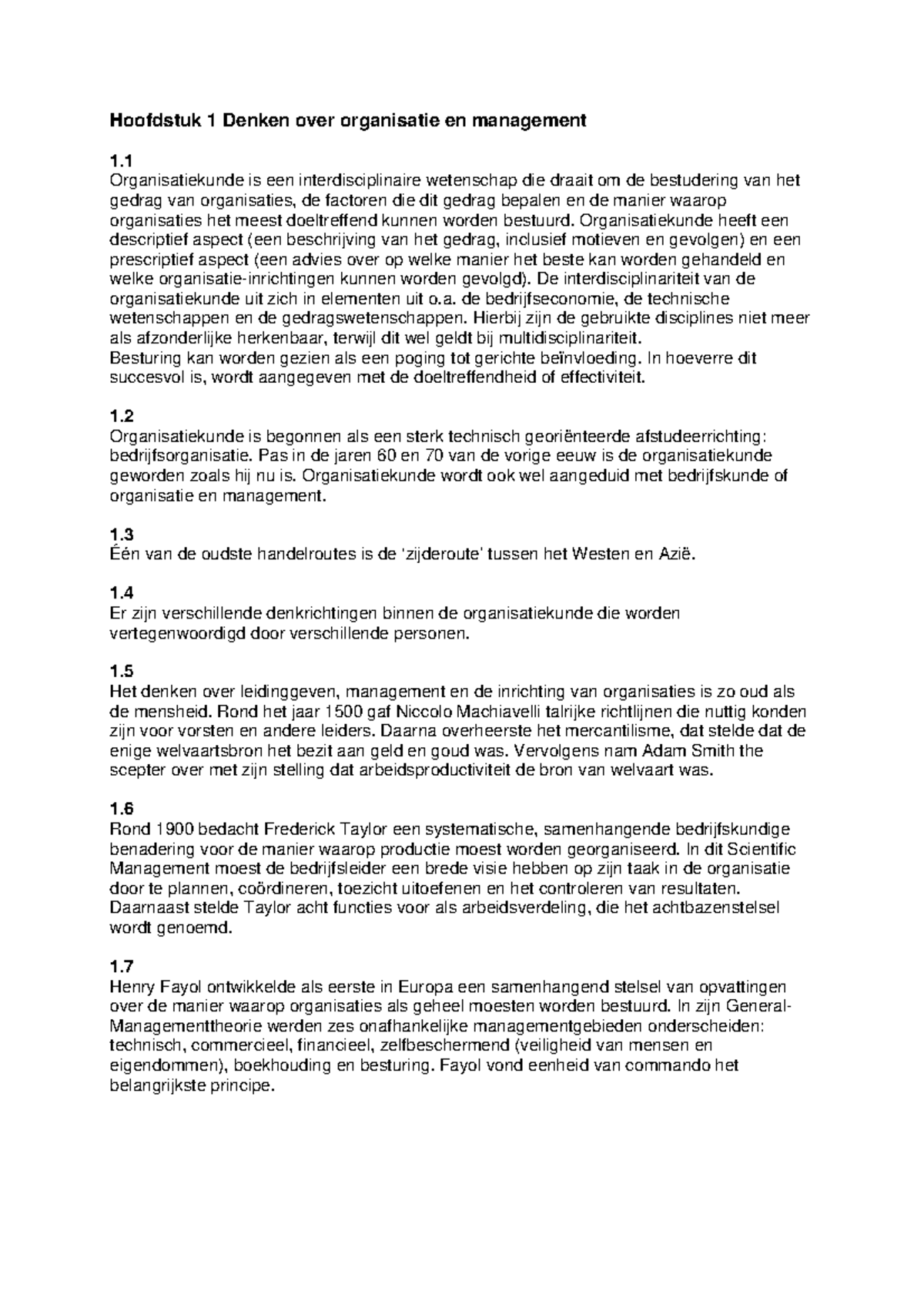 Samenvatting Inleiding Hrm En Organisatiekunde Hoofdstuk 1 Denken