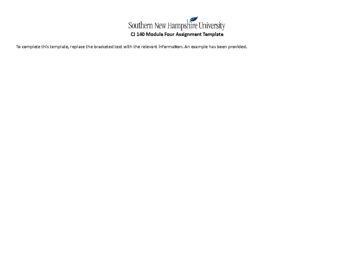 CJ 140 Module Four Assignment Completed - CJ 140 Module Four Assignment ...