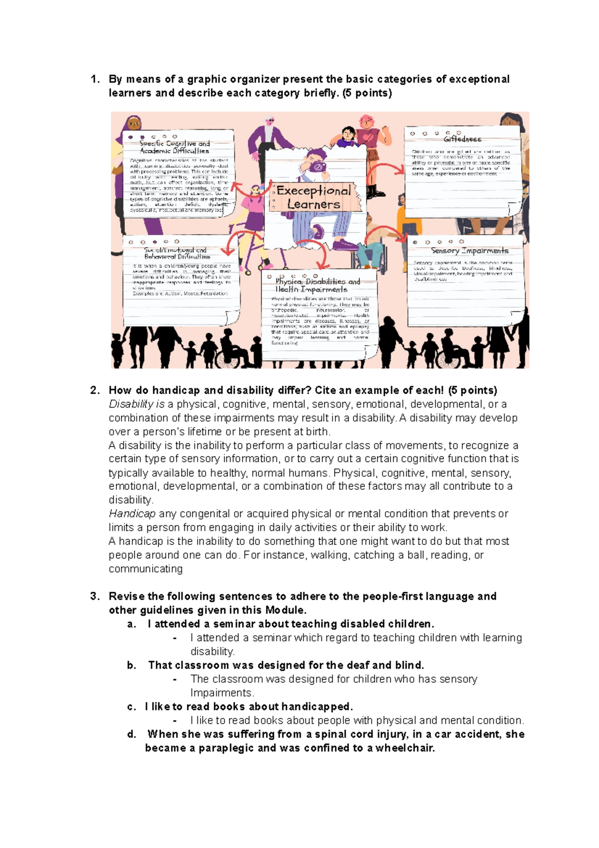 Learners with Exceptionalities By means of a graphic organizer