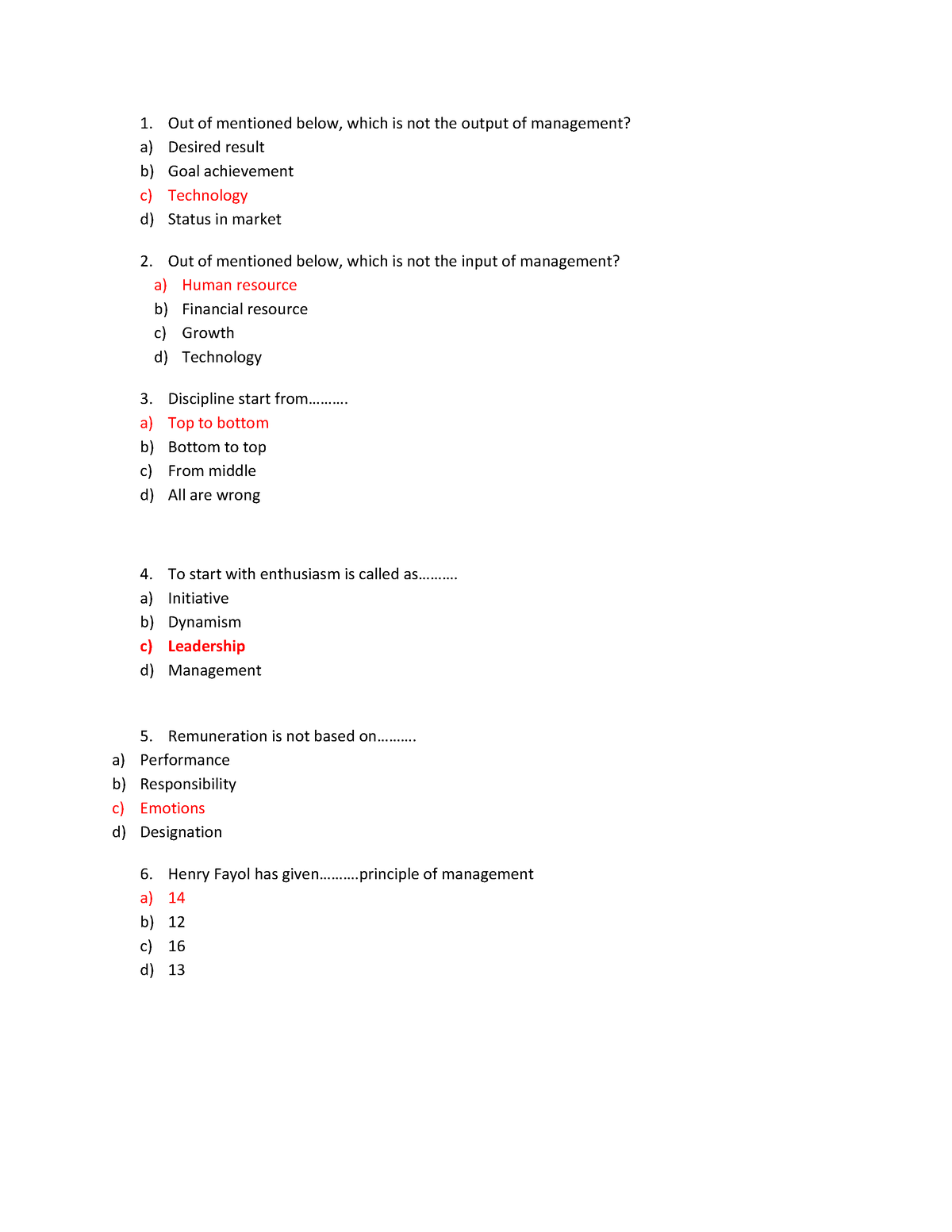 MCQ test MNG 1 - Lecture notes 1 - Out of mentioned below, which is not ...
