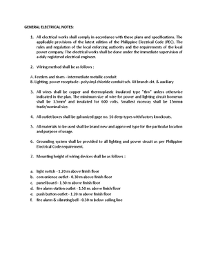 181157553 General Notes docx - StuDocu | Specification Of Electrical Plan | | StuDocu