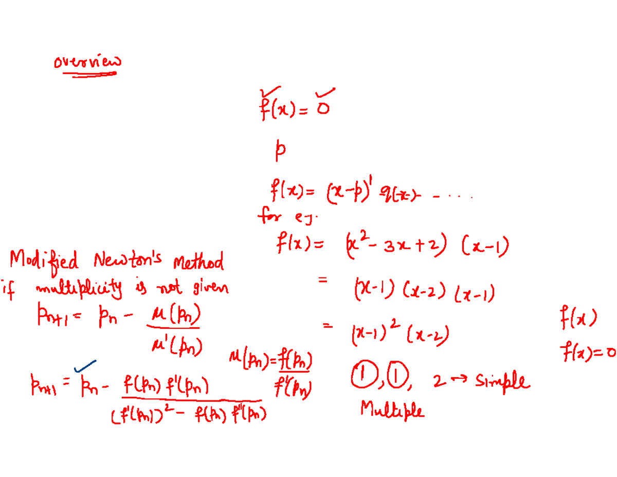 NRmethod-example-multiple root formula based - overview f(x) p for ej ...