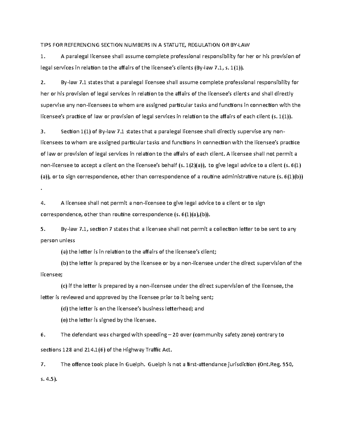 How to cite section numbers - TIPS FOR REFERENCING SECTION NUMBERS IN A ...