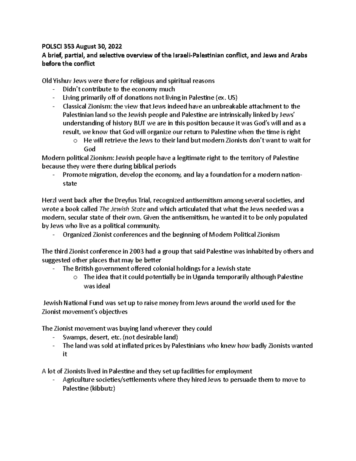 Polsci 353 Lecture Notes - POLSCI 353 August 30, 2022 A brief, partial ...