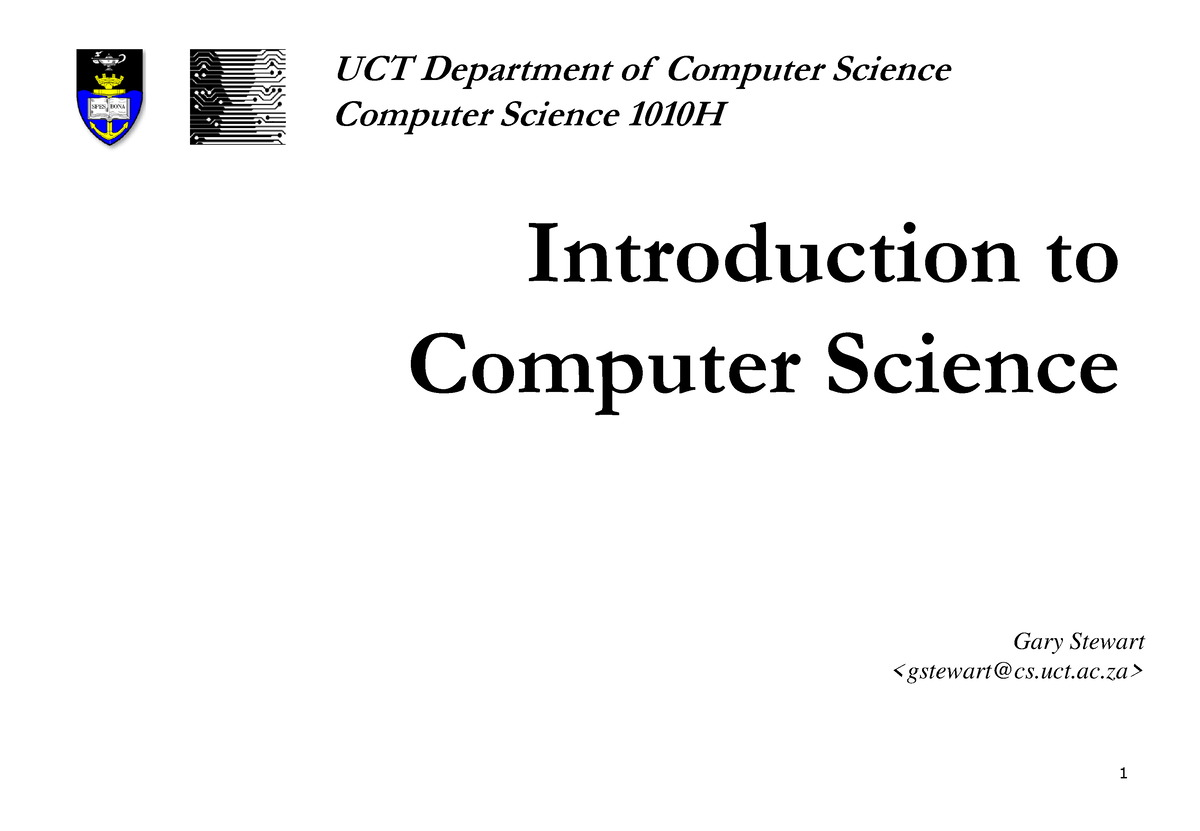 CSC1010H Introduction To Computer Science 2023 - Introduction to ...