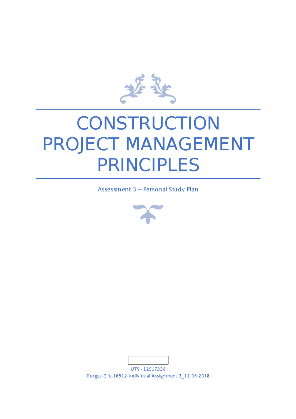 assignment construction project management