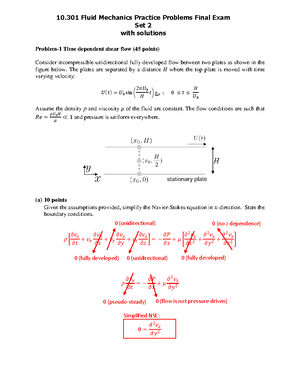 10.301 Fluid Mechanics Practice Problems Exam 2 with solutions - 10 ...