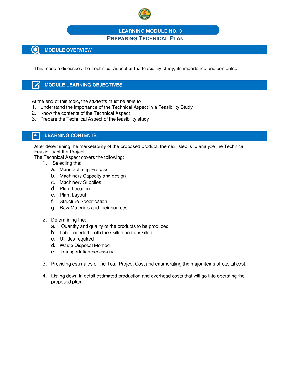 technical aspect in business plan sample