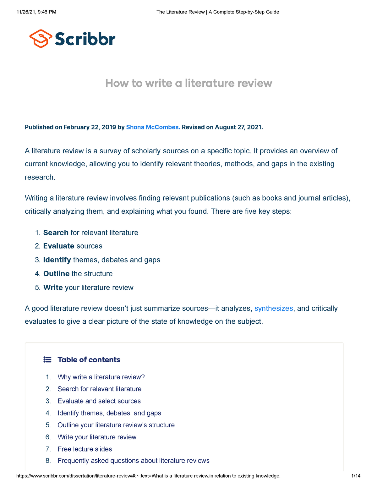 the literature review a step by step guide for students ridley pdf