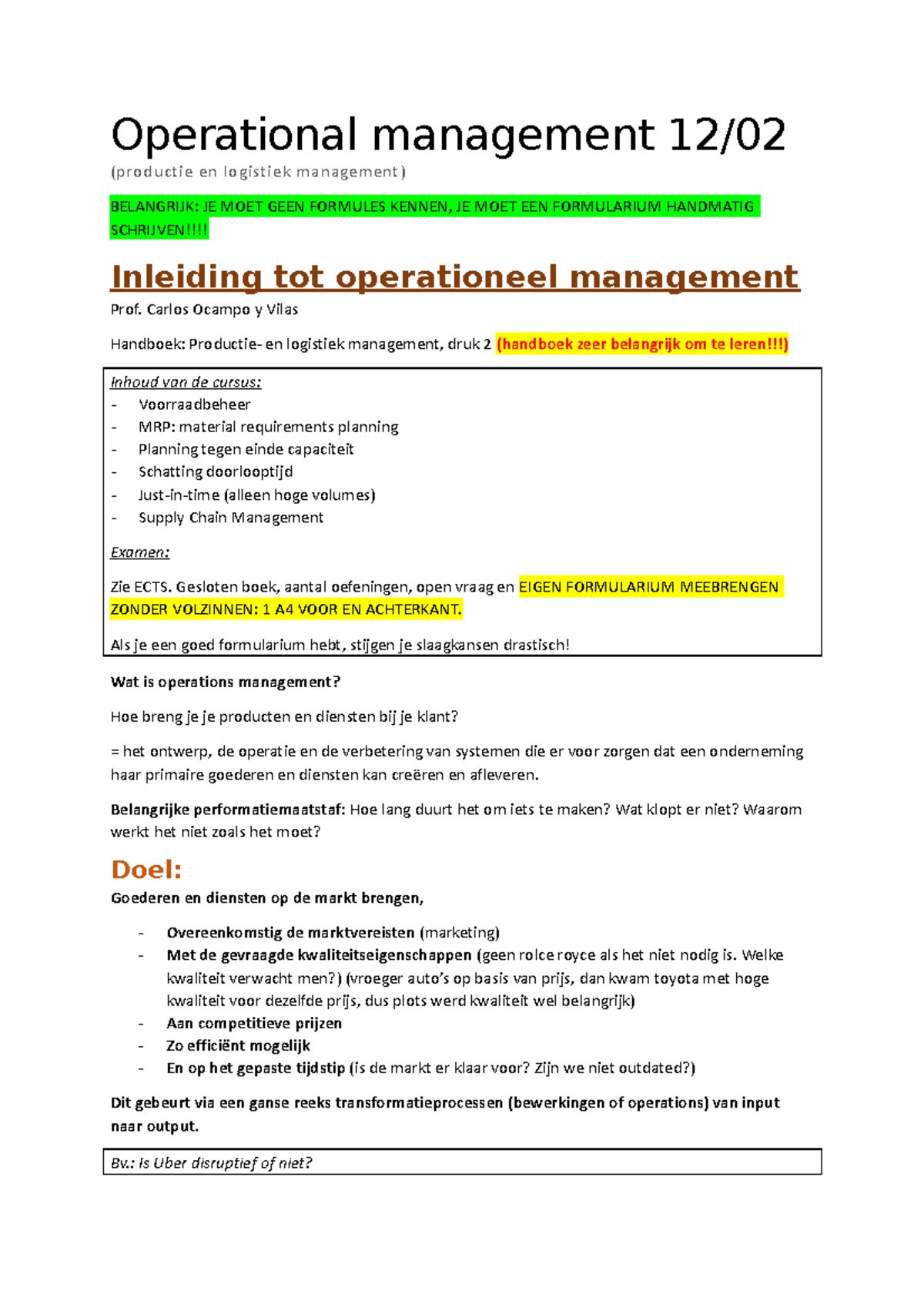 Operational management SVx - Operational management 12/ (productie en ...