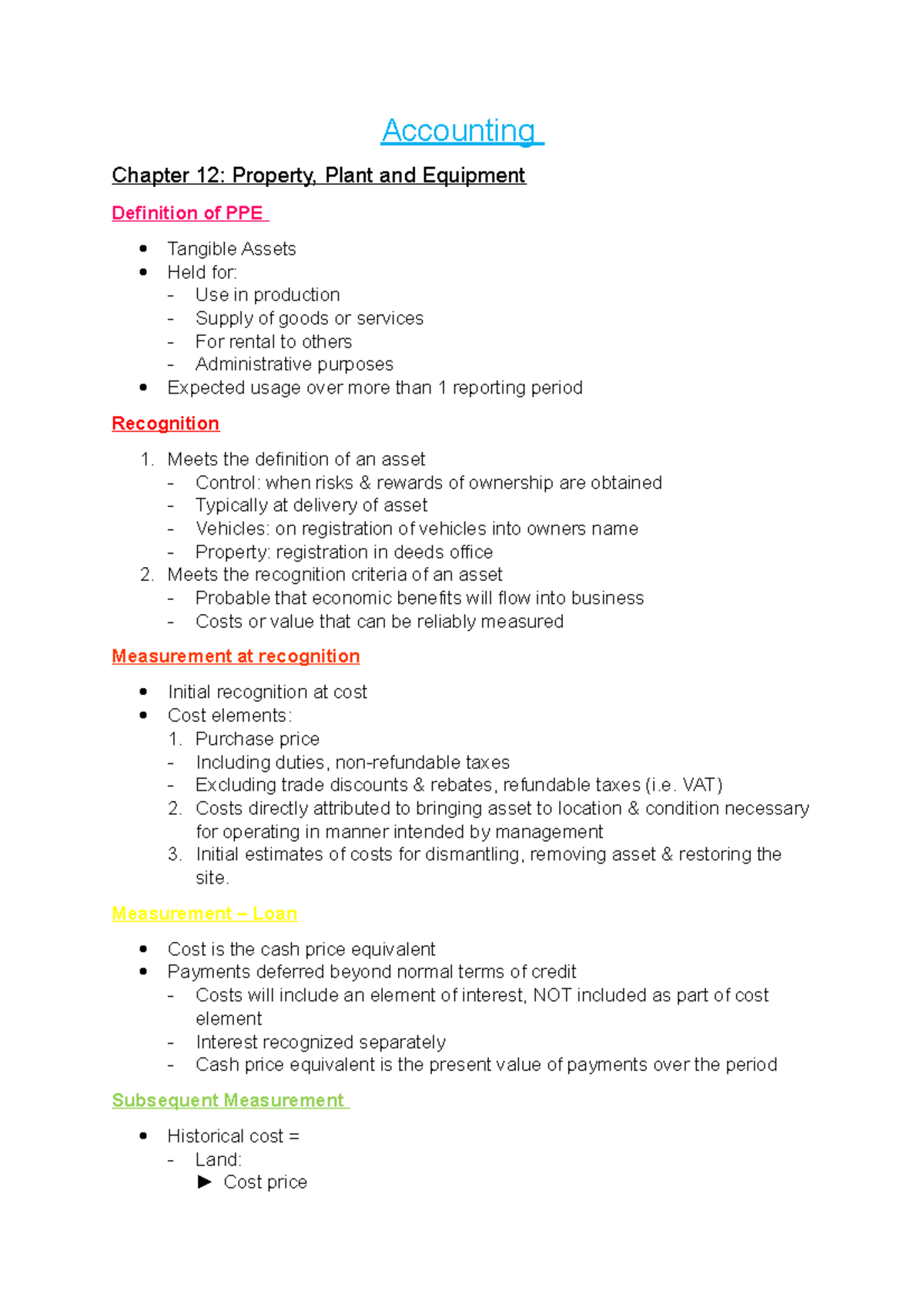 Accounting Chapter 12 REK3AB UJ Accounting Chapter 12 Property
