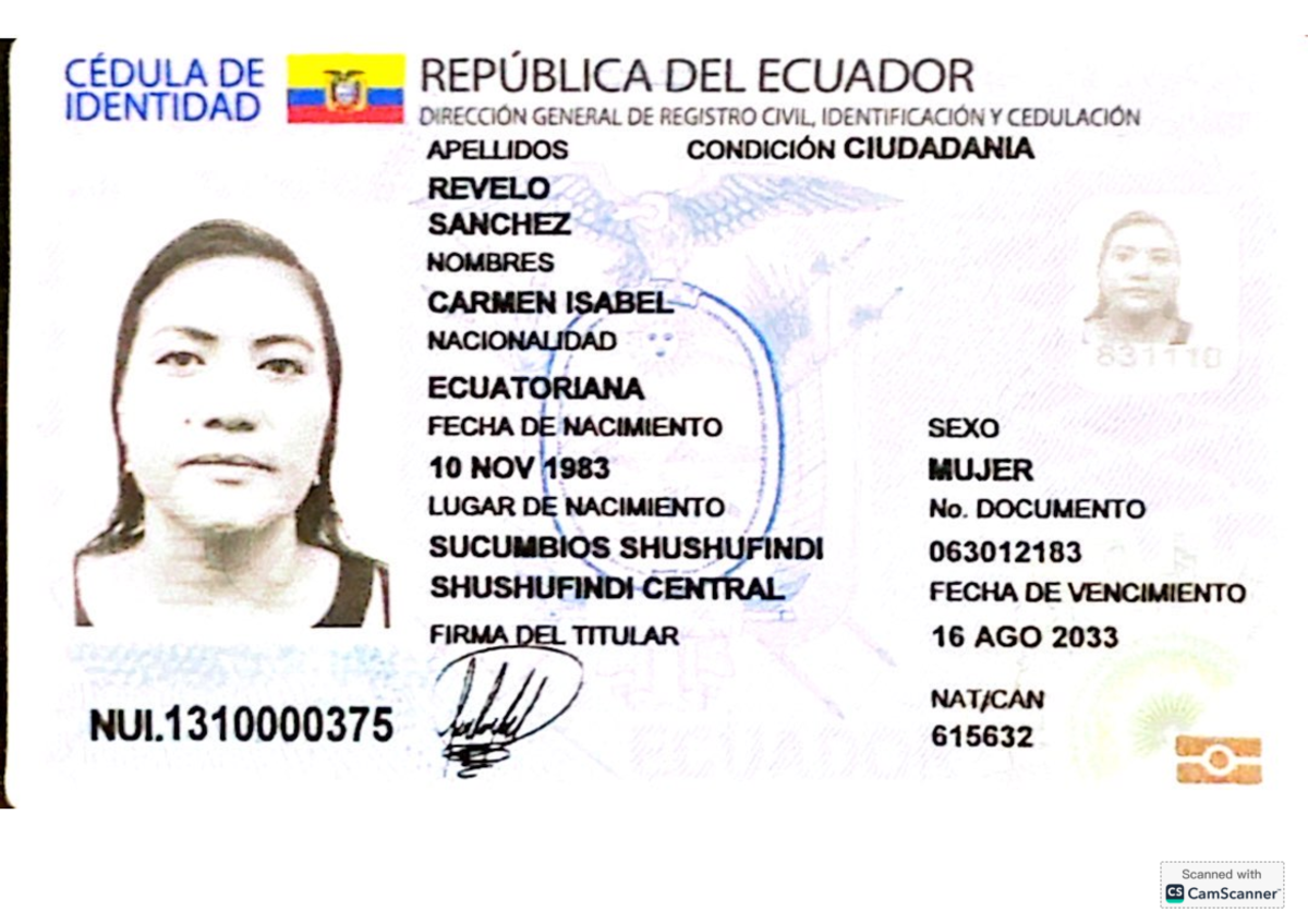 Cam Scanner 09-09-2024 09 - CÉDULA DE REPÚBLICA DEL ECUADOR IDENTIDAD ...
