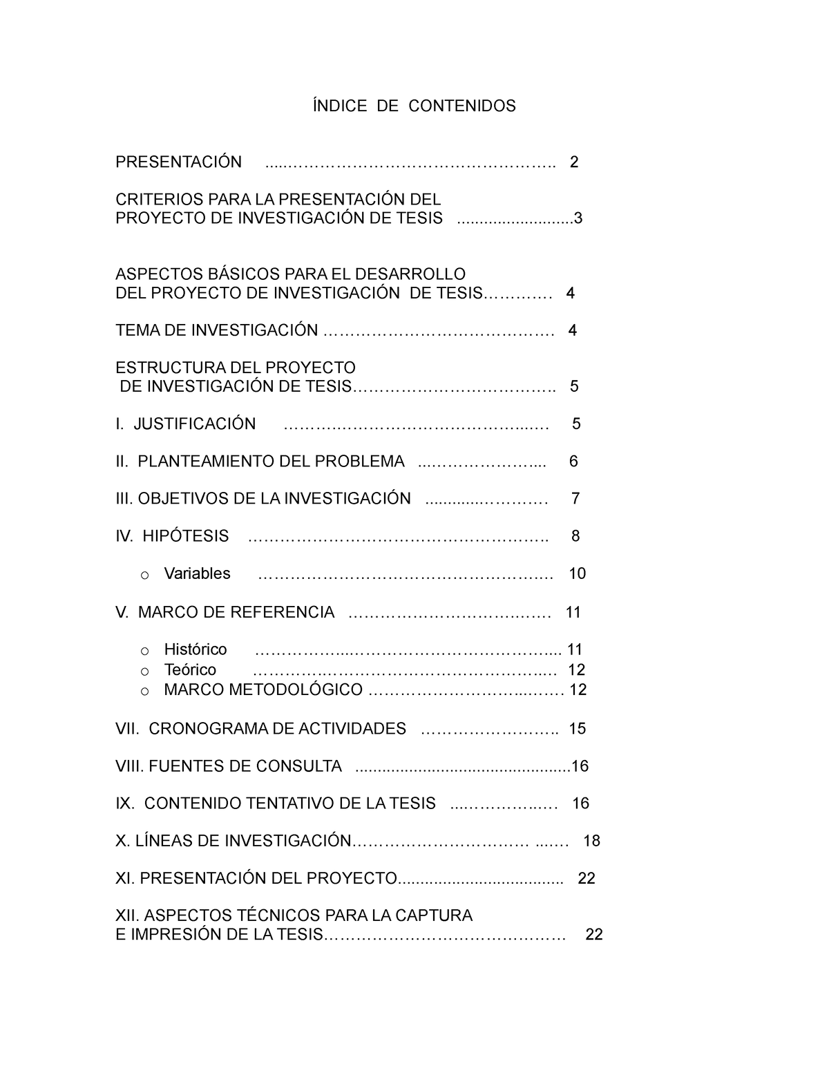 Criterios PARA LA Presentaci N DEL Proyecto DE Tesis NDICE DE   Thumb 1200 1553 