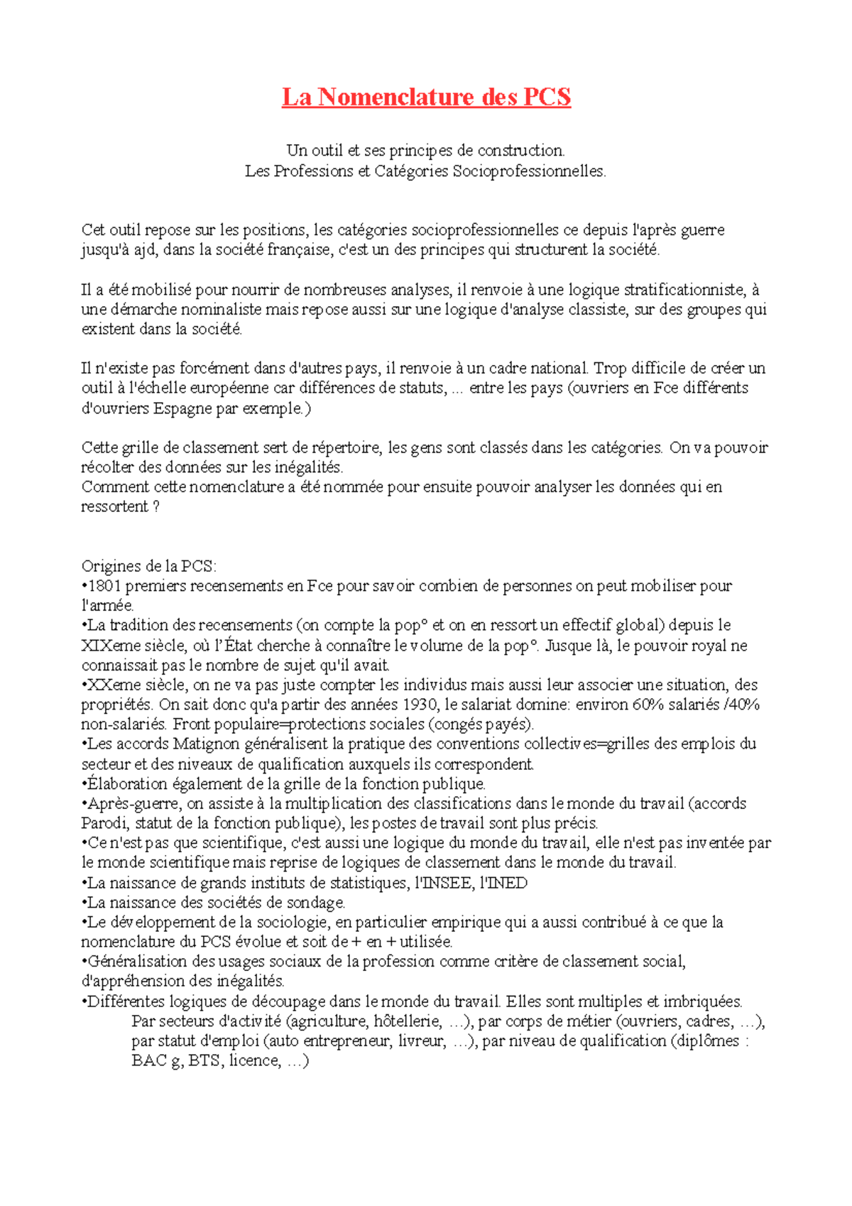 Nomenclature des pcs - La Nomenclature des PCS Un outil et ses ...