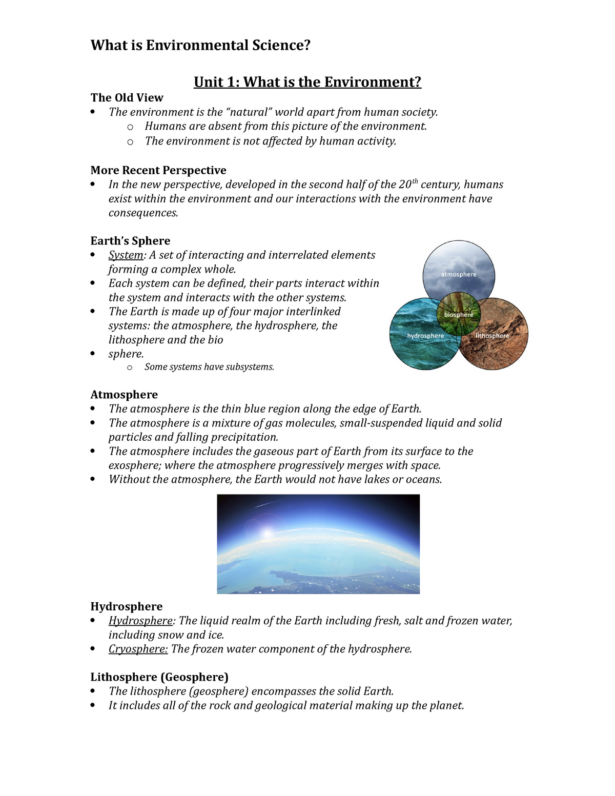 01 What Is Environmental Science - What Is Environmental Science? Unit ...