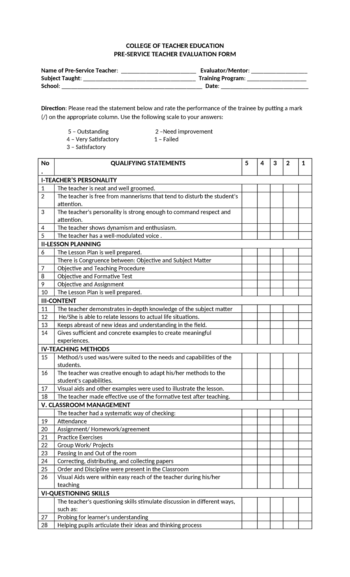 Practice Teaching - Demonstration - COLLEGE OF TEACHER EDUCATION PRE ...